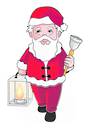 LED Flame Xmas Grandpa Window Sticker